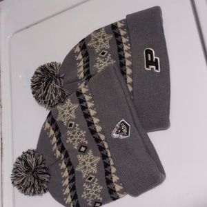 Purdue University pom pom beanie